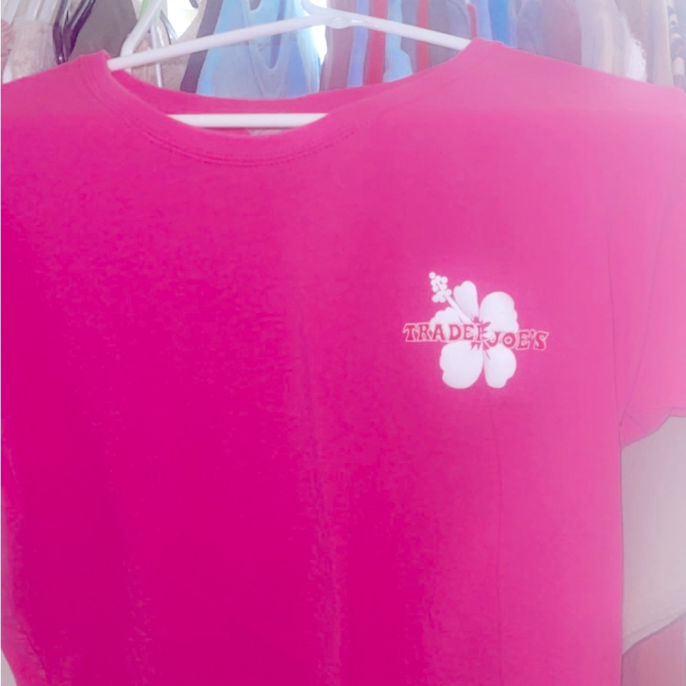 Trader Joe’s crew member shirt.